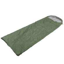 Outdoor Envelope Sleeping Bag Waterproof Military Green with Hood & Zips