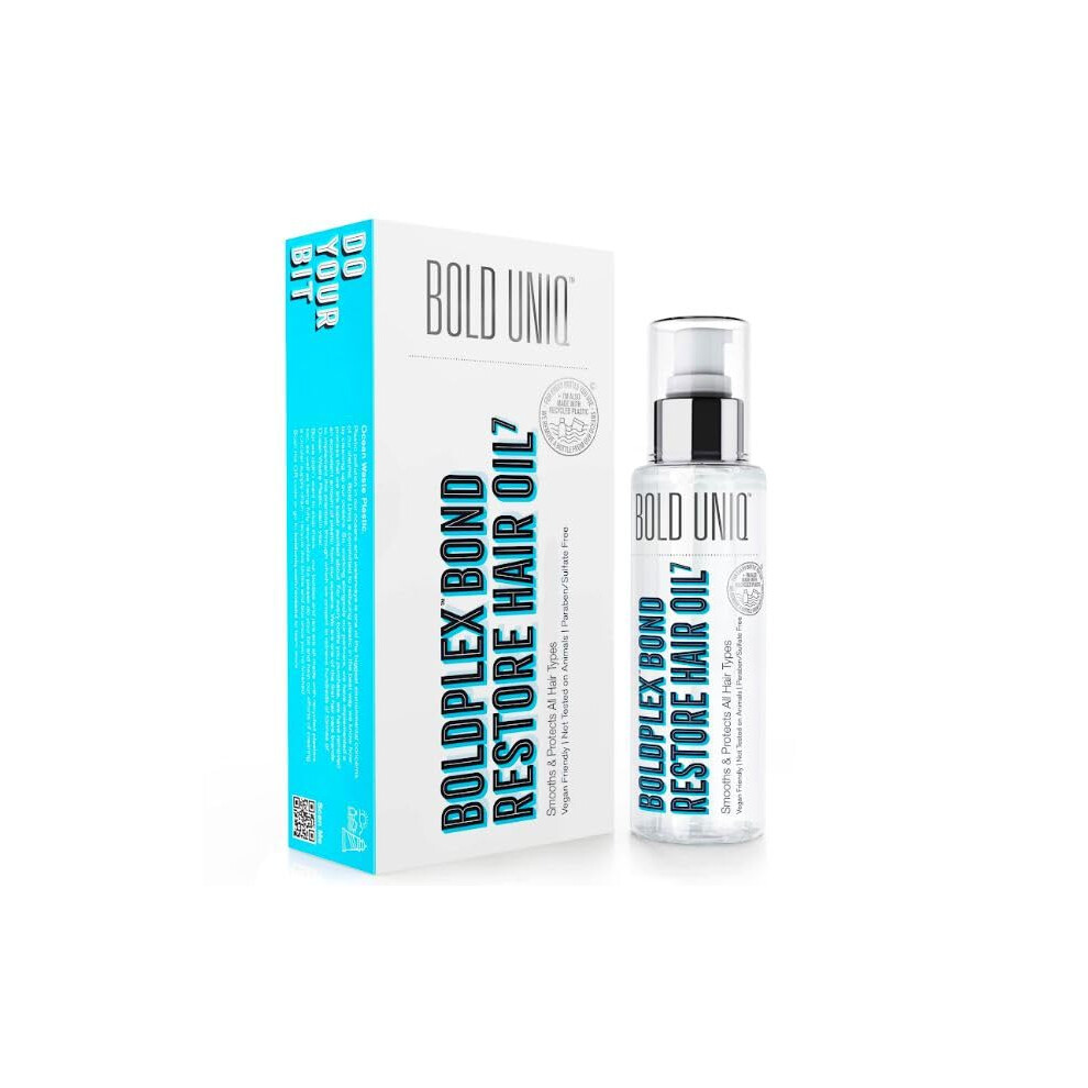 Bold Uniq Boldplex 7 Hair Oil For Dry & Damaged Hair - Adds Shine, Strengthens, Smooths Split Ends & Frizz, Moisturises & Nourishes. Weightless Hair Treatment