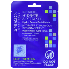 Andalou Naturals Diepe Hydratatie Instant Hydrate & Verfris Sheet Mask, 6 OZ