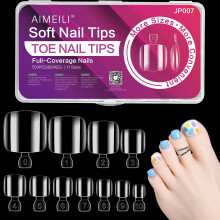 AIMEILI Puntas de Uñas Artificiales para Dedos de Pies - 550pcs 10 Tamaños Uñas de Gel para Manicura