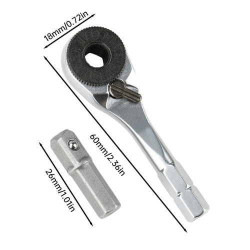 Ratchet Style Torque Screwdriver 6.35mm Hex Head Adjustable 2