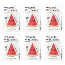 Too Cool For School] [6 Masken Natural Vita Mask - Hydrierend [Vitamin B5, Wassermelone] 23ml (0,77 fl. oz.)