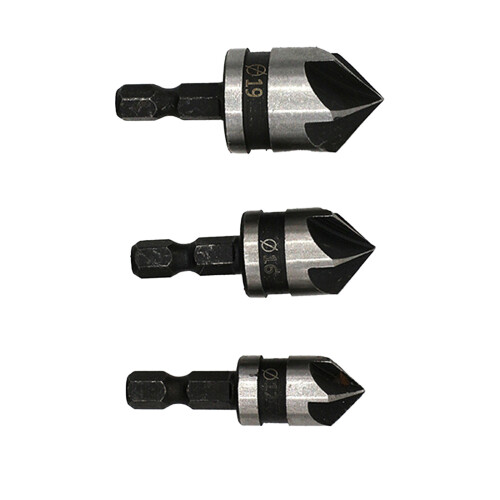 Hexadecimal Shank 5 Flute Countersink Drill Bit For Smooth