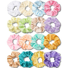 IVARYSS Satin Cute Scrunchies tytille Pehme kuin silkki hiuksille Muotisolmiot ja nauhat ohuille | Paksujen hiusten muotoilu 16 kpl
