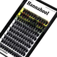 Hannahool Large Pack szles szr szempillk D curl 10-20mm Elrheto Kzzel ksztett D Curl szles szr Egyedi muszempillk 5D Volume DIY szempilla