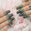 Hypnaughty 24 Pcs LUXE Unhas Pretas e Verdes Ombre com Glitter e Strass 3