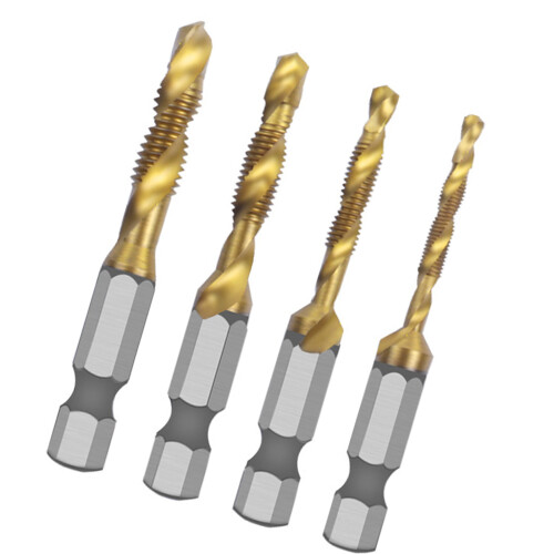 High Speed Steel Spirals Flute Machine Tapping Bit-4 packs