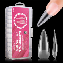 AIMEILI Valse nageltips 432PCS Pre-buff nageltips Volledige dekkende nageltips voor losweken van nagelverlenging Acryl valse pers op nagels met doos