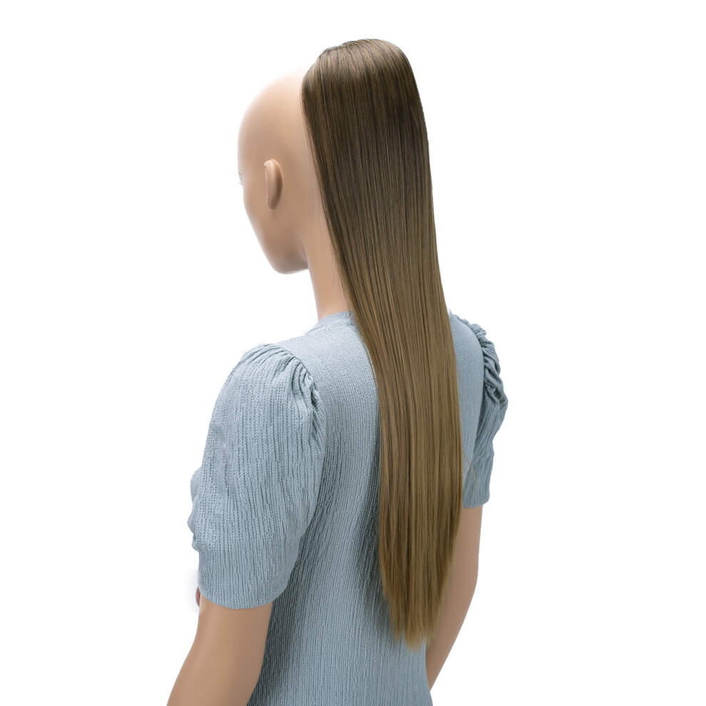 Caisha Unisex Brown 26"""" Longhair Hairpiece Ponytail Extension Drawstring Straigth Heat-Resistant Synthetic Fibres Light Mix Ph625