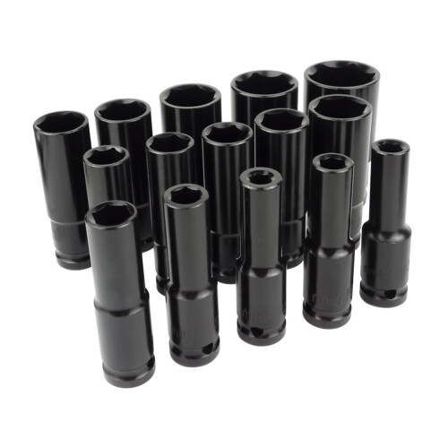 Long Shank Impact Socket Set 1/2" Drive 8-24mm Automotive-A