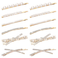 12 db strasszos Bobby Pins Dekoratv dszes kristly hajcsattok Fnyes fm X alak hajcsavarok Bling gymnt eskvoi menyasszonyi zuhany hajkiegszt
