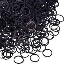 Hicarer 1000 Mini Rubber Bands Zachte Elastische Bands voor Kinderhaar (Zwart, 1,5 cm)