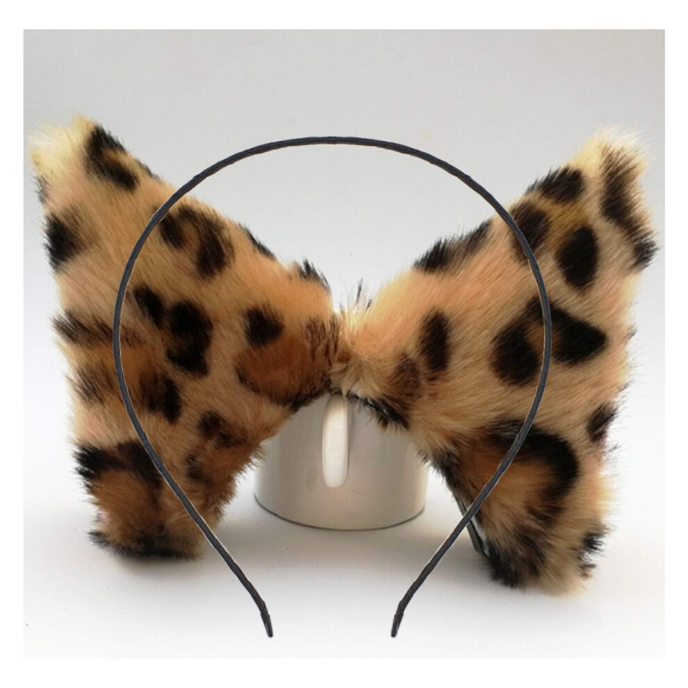 Daljiafa Cat Ears Headband Hair Clips Fox Ears Hair Bands Barrettes Women Furry Kitty Kitten Cat Headpiece Hairband Hair Hoop Halloween Party Decoration Cospl