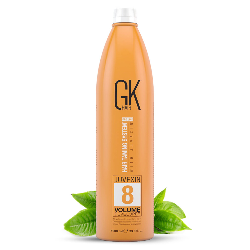 Gk Hair Global Keratin Professional Hair Creme 8 Volume Developer 33.8 Fl Oz For Hair Coloring Bleach - High-Performance Long Lasting Semi-Permanent