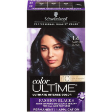 Schwarzkopf Color Ultime Hair Color 1.4 Sapphire Black 1 applicazione - Tintura permanente per capelli neri per un'intensit? del colore vivida e