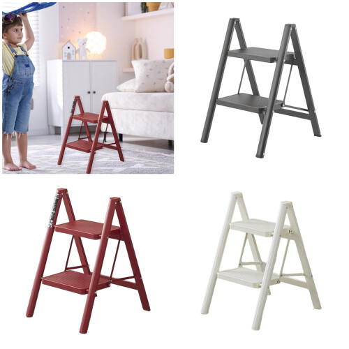 Thin 2.2kg Pliable Ladder with Against Slip Procedures-White 2