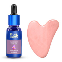 Blue Nectar Kumkumadi Öl mit Gua Sha | Ayurvedisches Gesichtsöl für strahlende Haut | Natürliches Serum für Frauen & Männer