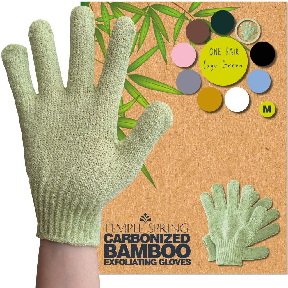 Temple Spring Exfoliating Glove Rayon Bamboo Exfoliating Body Scrubber Loofah Washcloth Exfoliate Loofa Shower Scrubber Body Exfoliator Scrub Sh