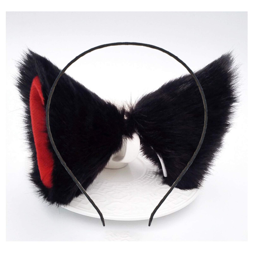 Daljiafa Unisex Cat Ears Headband Hair Clips Fox Ears Hair Bands Barrettes Women Furry Kitty Kitten Cat Headpiece Hairband Hair Hoop Halloween Party Decoration Cospl