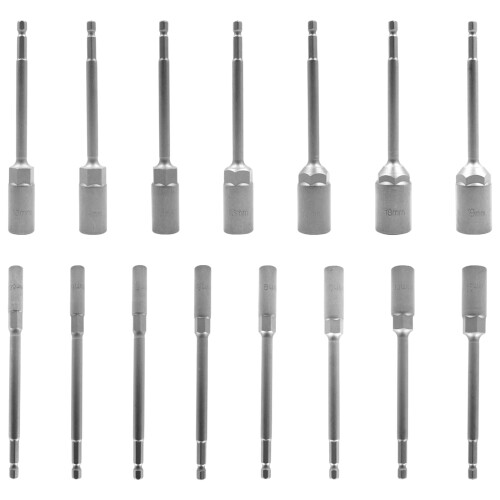 15Pcs/set Deep Socket Drill Bit Set High Strength Steel-150mm