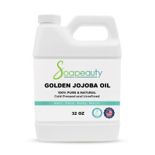 Zeepschoonheid Gouden Jojoba-olie | 100% puur en natuurlijk | Ongeraffineerde koudgeperste hexaanvrij | Hydraterende olie voor huid, gezicht, haar en