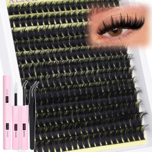 ALICE vastag szempillafrt kszlet - Wispy Volume Eyelash Cluster kszlet 228db 80D Spiky Russian D-Curly Anime szempilla hosszabbt kszlet - Egyed