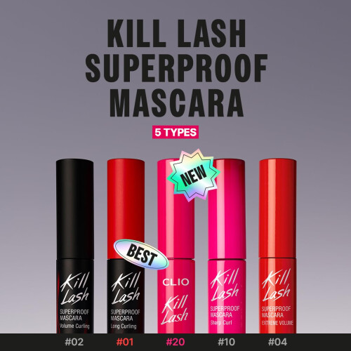 Máscara CLIO Kill Lash Superproof, À Prova d'Água, Preta, Lifting e Alongamento 1