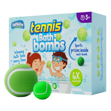Bathletes 6 sportliche Badebomben fr Kinder mit berraschung im Inneren  perfekt fr Geburtstage, Feiertage (Tennis)