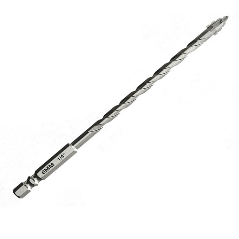 4/5/6/8/10/12Mm Eccentric Twist Drill Bit Four Edge Metal-6Mm 7696000233444