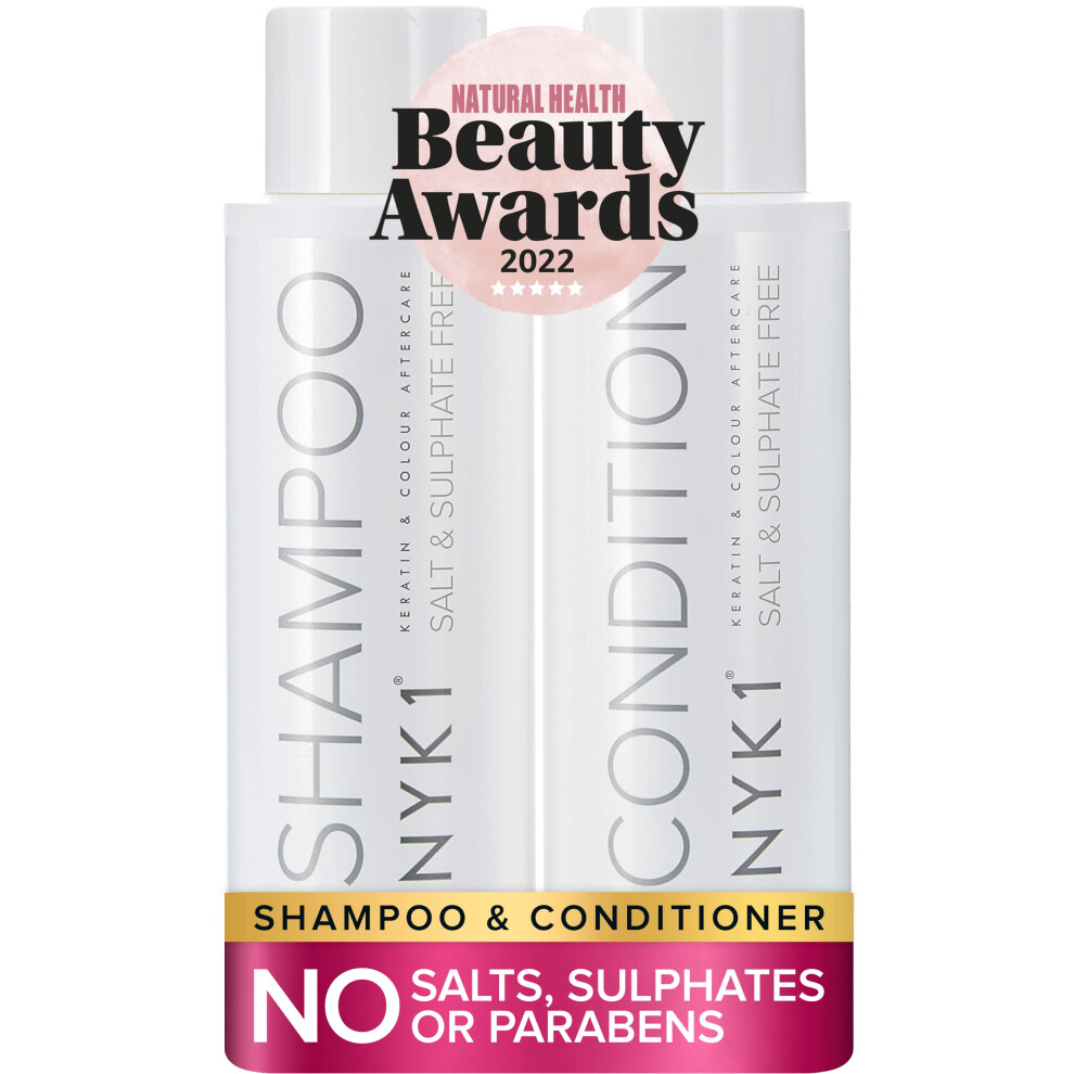 Salt Sulphate Free Shampoo and Conditioner - (500ml x2) BEST Aftercare for Extensions, Hair Colour and Keratin Kit Treatment Natural Protect for...