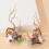 TOECWEGR Cerchietti con Corna di Cervo per Natale con Fiori e Rami 4