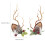 TOECWEGR Cerchietti con Corna di Cervo per Natale con Fiori e Rami 3