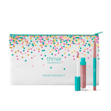 Thrive Causemetics Pacchetto lucidalabbra e liner Perfect Pink Pout con borsa per il trucco Lucidalabbra con peptidi rimpolpanti e matita per lab