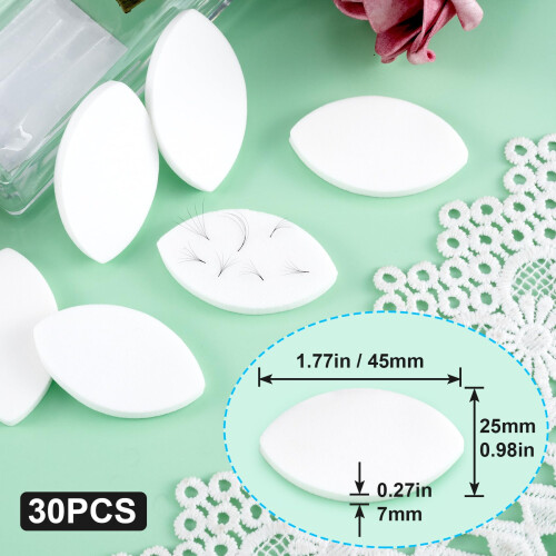 OIIKI 30Pcs Esponja de Prática em Forma de Olho, 7mm Esponja para Exercício de Pestanas 1