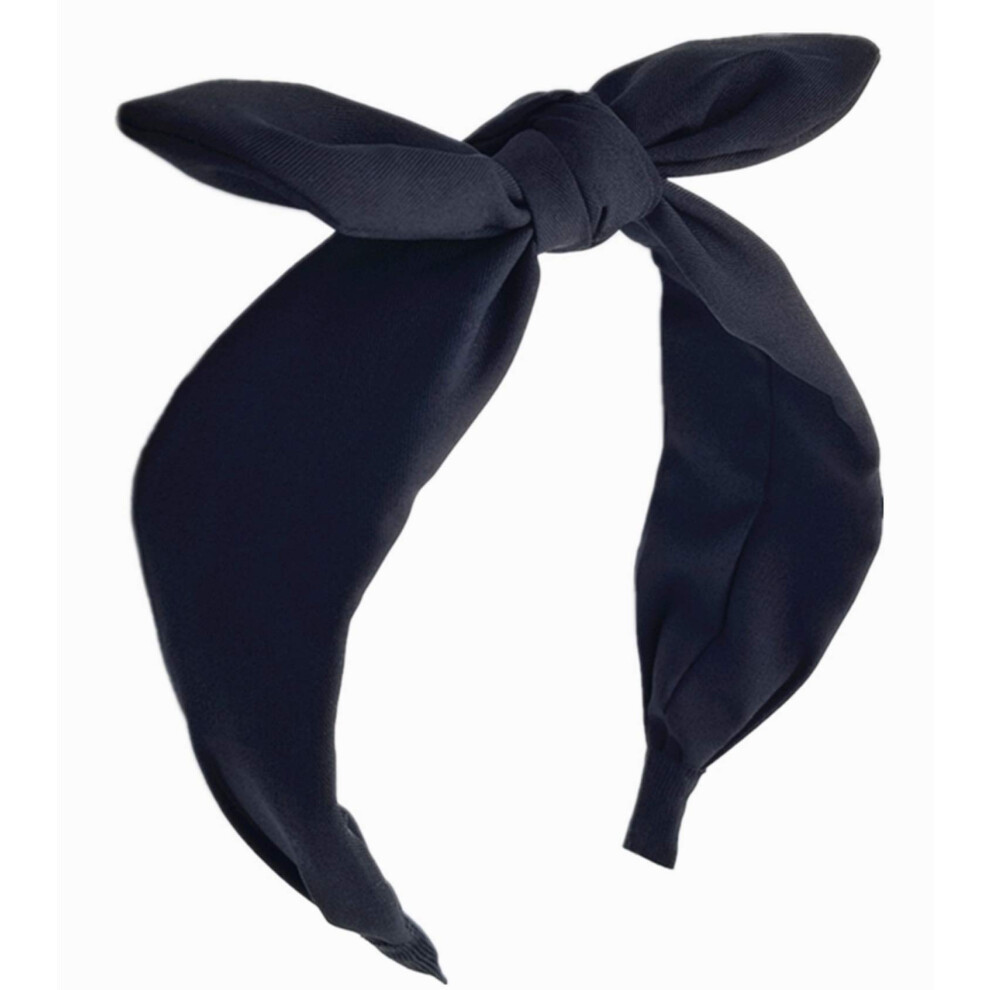 Hodooly Unisex Blue 1Pcs Knotted Headbands For Women Turban Headband Wide Headbands Bowknot Hair Band For Women (Blue)