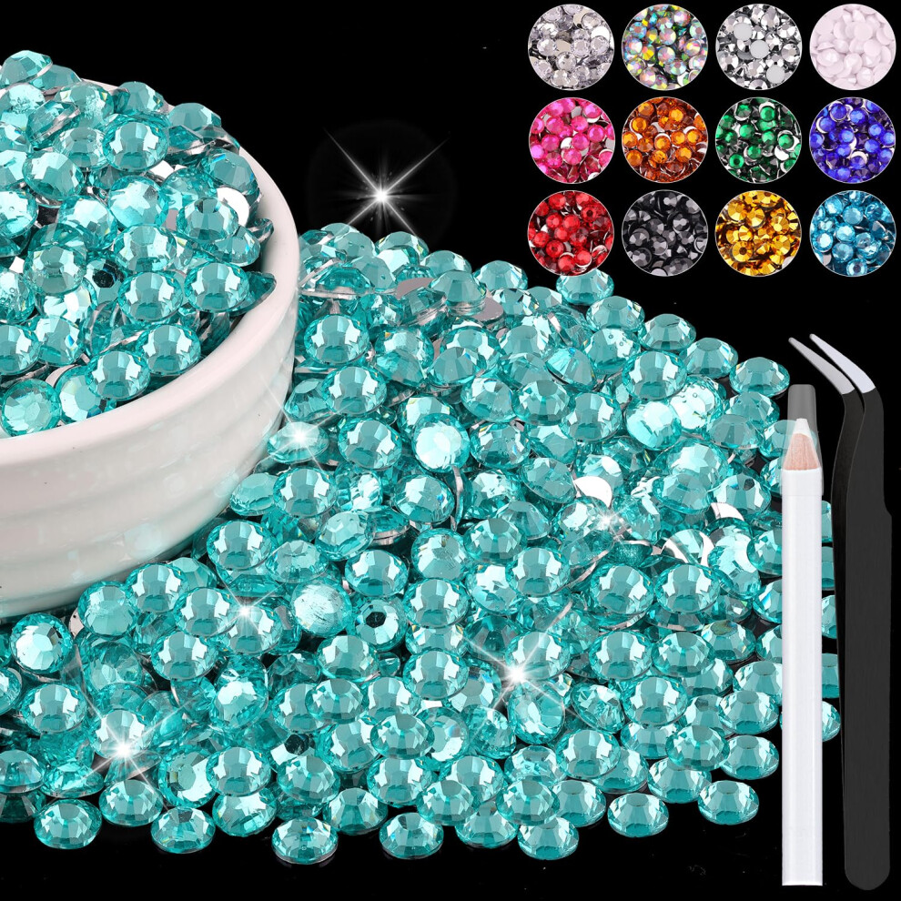 Belleboost Blue 1500Pcs 6Mm Resin Rhinestones Bulk For Crafting (Lake ) Flatback Bedazzling Crystals For Crafts Diy Nail Decoration Gems Charms For Tumbler Sho