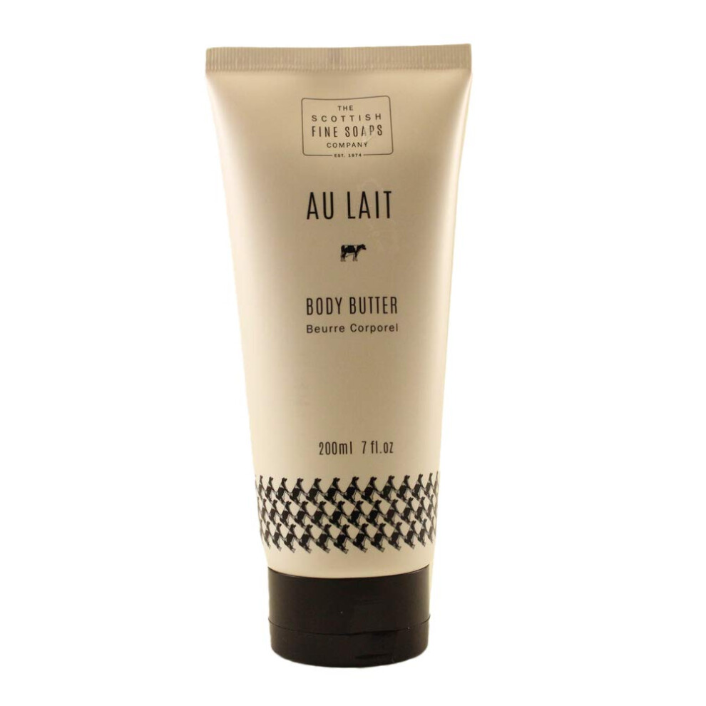 Scottish Fine Soaps - Au Lait Body Butter - Enriched With Shea Butter, Sweet Almond Oil And Aloe Vera - Rich, Creamy Texture - Delicate Scent - Sensitive Formula - 200Ml