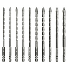 10Pcs 5/6/8/10/12mm Eccentric Twist Drill Bit Four Edge-Set one