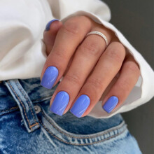 Bleu Press On Nails Court Carr KXAMELIE Ongles en Gel Naturel Colle sur Ongles Acryliques Press ons En vedette Manteau de Protection pais Ruti