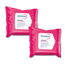 Bioderma Sensibio H2O biologiskt nedbrytbara vtservetter Rengring och smink Ta bort hud Lugnande fr knslig hud 50 Count