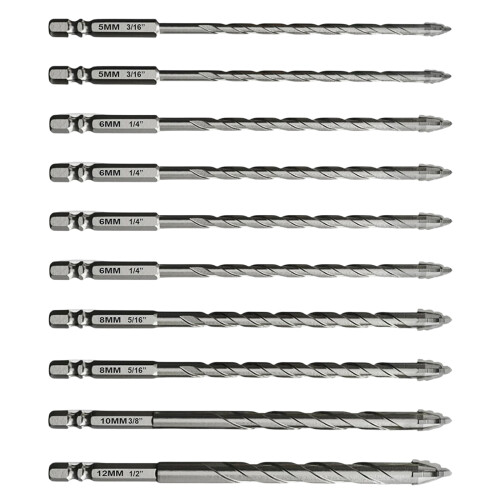 10Pcs 5/6/8/10/12mm Eccentric Twist Drill Bit Hardness-Set Two