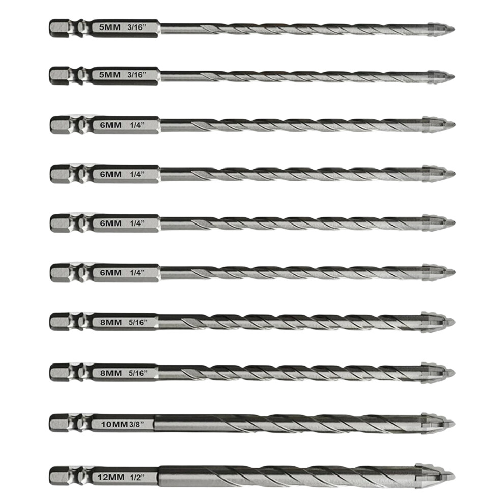 10Pcs 5/6/8/10/12Mm Eccentric Twist Drill Bit Hardness-Set Two 7696000234281