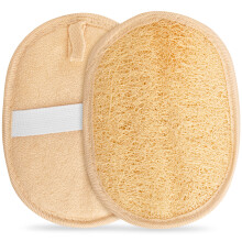 Exfoliating Body Scrubber Loofah Pads - Natural Egyptian Bath & Shower Scrub Sponge - Biodegradable Luffa Face Wash Exfoliator (2 Pack)
