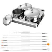 3 Pezzi Porta Polvere Acrilica Liquida Contenitore Porta Polvere per Unghie in Acciaio Inossidabile con Coperchi Ciotole per Nail Art in Acrilico