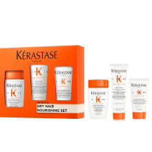 Kérastase Nutritive Travel-Size Discovery Gift Set, Hydrating Shampoo, Conditioner and Blow Dry Milk, Richly Nourishing Routine For Dry Hair, Protein