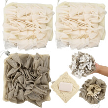 3 st Soap Bar Loofah 2 i 1 Bar Soap Loofah pse kan hlla tvl Effektiv exfoliering fr bad (beige*2 + kaki*1)
