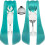 JoneTing Peruca Verde 120CM/47in com 2 Coques para Mulheres, Peruca Sintética Longa e Reta 1