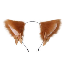 ccHuDE Cute Cat Ears Pandeb?nd R?ve?rer Cosplay Pandeb?nd med Bells Hovedbekl?dning H?rb?nd til fest Kostume Halloween H?rb?jle Brun
