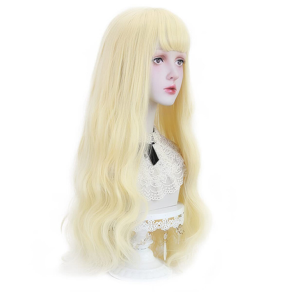 Styler Unisex Long Blonde Synthetic Wig With Bangs - Natural Long Wavy Cosplay Wigs For Women Halloween Christmas 30"""" (613 Blonde)