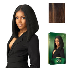 Sensationnel Chicbob Lace Frontwig Lob Unit 8 Face Framing Glueless Wig Wide 5 Inch Deep Part Synthetic Preplucked Hairline (BALAYAGEHAZELNUT)
